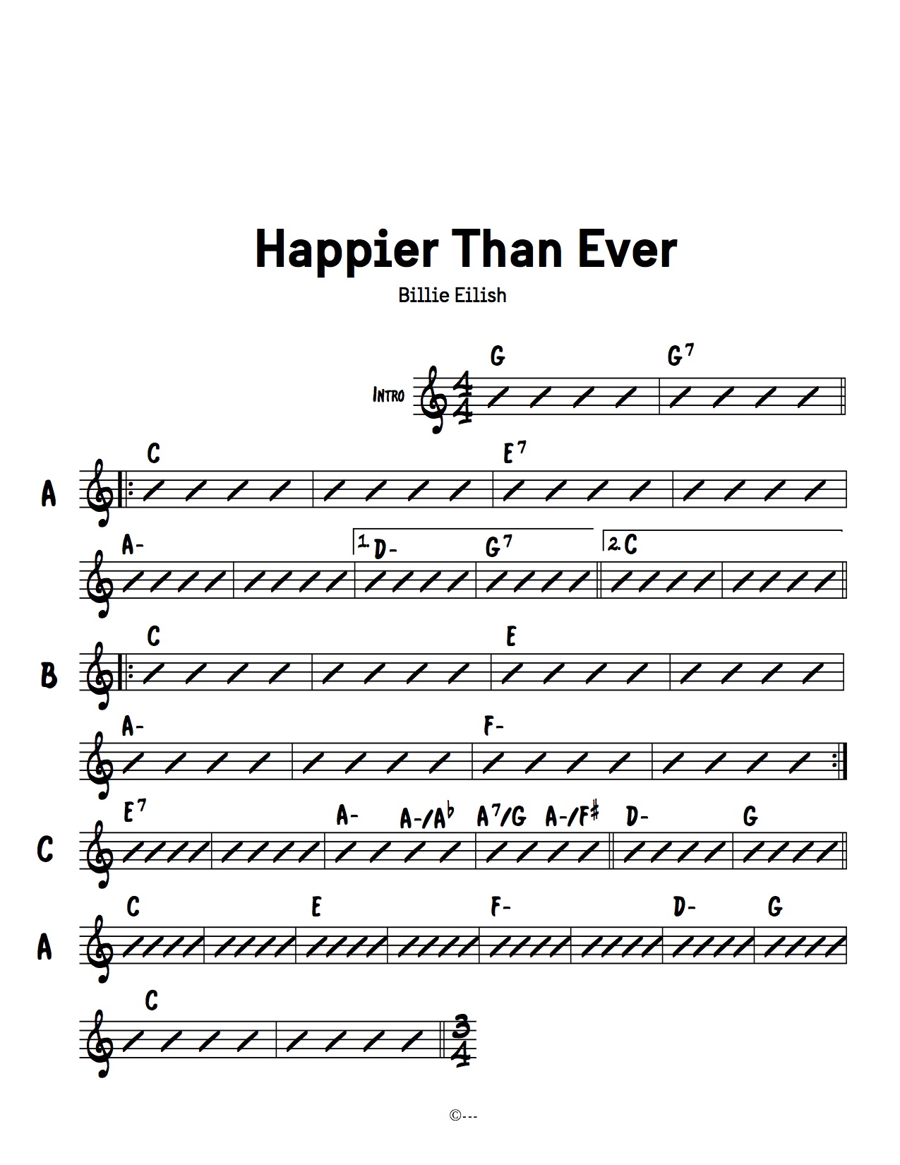 Billie Eilish Happier Than Ever Chords - RakaPriatna
